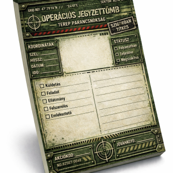 military style tépős jegyzettömb