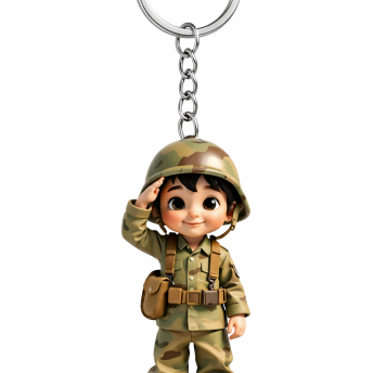 2D kinder soldier boy kulcstartó